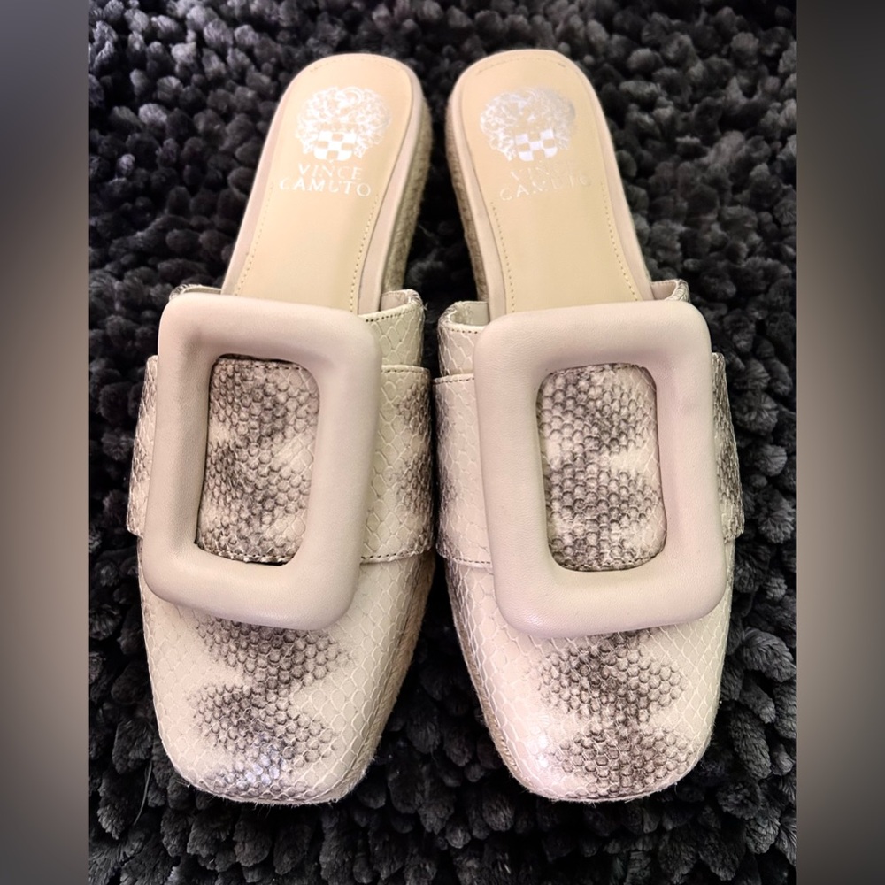 Brand New Vince Camuto Leather Snakeskin Sandals/Mules Shoes Size 7.5